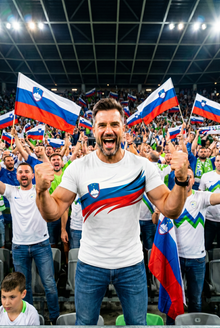 Slovenia Fan T-Shirt Speed Wave design by Barbarian Shop