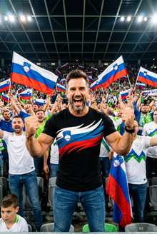 Slovenia Fan T-Shirt Speed Wave design by Barbarian Shop